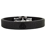 Infinity Pro Magnacore - Magnetic & Ionic Silicone Bracelet - 20,000 Gauss Neodymium Strong Magnets - Tourmaline 4000 Ions Adjustable Best Wristband for Men & Women - Top UK Brand (Stealth Black)