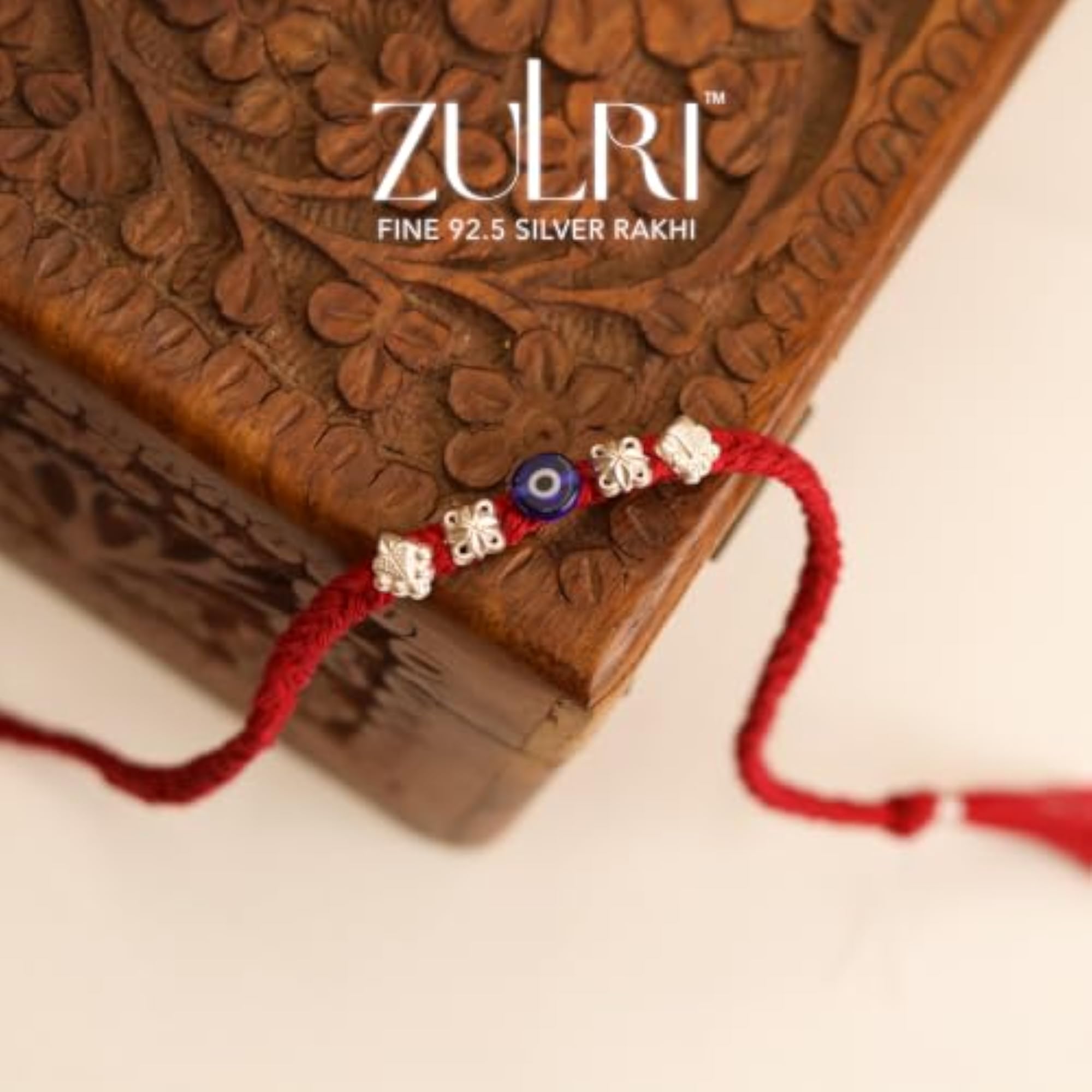 925 Sterling Silver Antique Evil-Eye Luxury Rakhi for Bhai