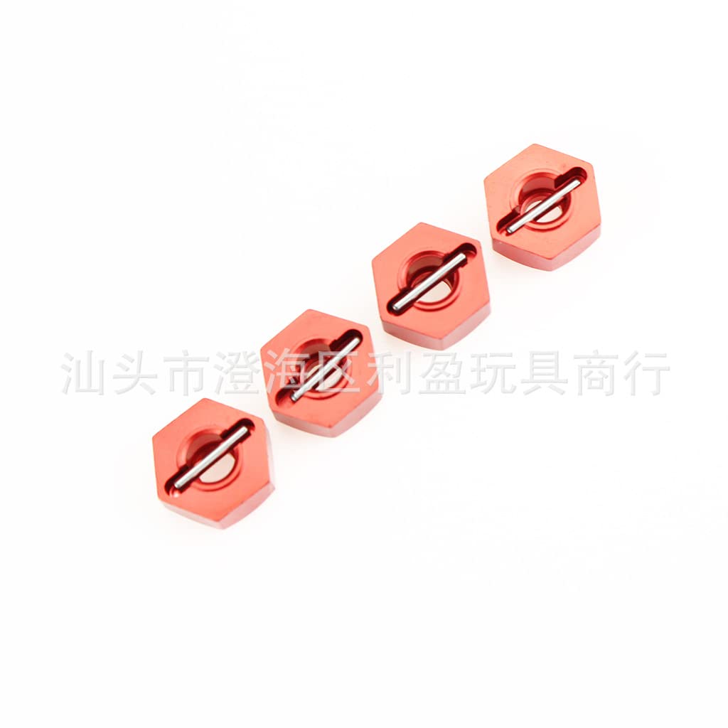 4 Mozzi Esagonali In Metallo Per Ruote RC - KingVal Compatibili Con WLtoys 12428, 12427, A959, A979 - Con Perni In Ferro