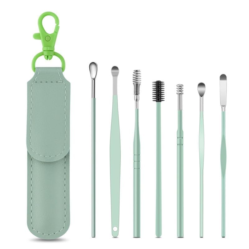 Ear Wax Cleaner with Storage Box Ear Wax Cleaner Reusable Removal Kit Steel Ear Cleansing Tool Set Spiral Ear Curette Tool For Kids Man Woman (15 CM PISTA)-image-49