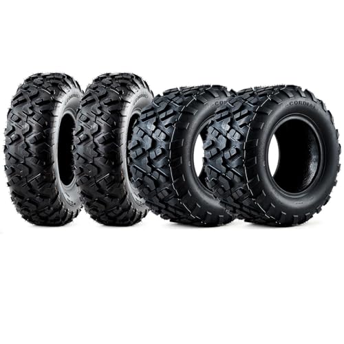 Image of GarveeTech ATV /UTV Tires, Set of 4-23x7-10 Front & 22x10-10 Rear All-Terrain Tires, 4-Ply Tubeless, for Off-Road, Mud, Dirt and Trails,A102