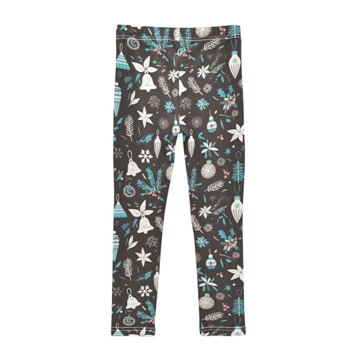KLL Black and White Christmas Elements Toddler Girls' Cotton Leggings Soft Full Length Dance Pants Running2