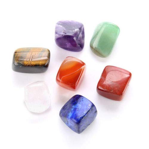 ZRSJ Chic Crystal, 7 Chakra Stones in 7 Colors, Polished Irregular Reiki Healing Crystal Stone for Home Decoration Crafts DIY Gift Collection Natural beauty (Color : Light Grey)