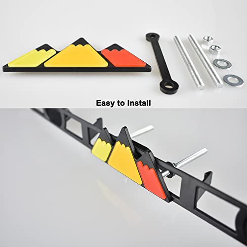 Image of Boigoo 3-Color Stripe Grille Emblem Badge Sticker Yellow /Orange /Red