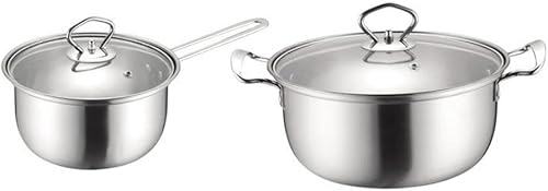 Olla de cocina sartén juego de 2 ollas juego de 4 piezas de acero inoxidable olla a presión olla de sopa de leche olla de vapor utensilios de cocina