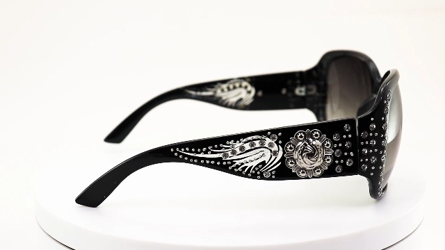 Women\'s Black Crystal-Trim Sunglasses Amazon.com: mincl/ Bling Sunglasses Crystal Rhinestone  main image 4