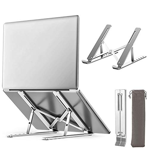 Swonuk Support Ordinateur Portable Laptop Stand Support Portable PC Ventilé en Alliage d'Aluminium, Compatible avec Les Ordinateurs Portables (10-15.6 Pouces), y Compris MacBook Pro/Air, HP