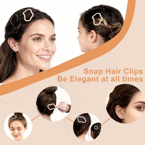 Pinzas para el cabello para mujer, pasadores de metal antideslizantes para peinados, 10 piezas de 2.7 pulgadas, accesorios para el cabello negro y caqui, Dgeclr miniatura 6