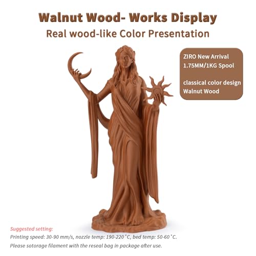 Image of ZIRO 1.75mm PLA Filament, Contain Real Wood Flour, 2.2lbs Walnut Wood