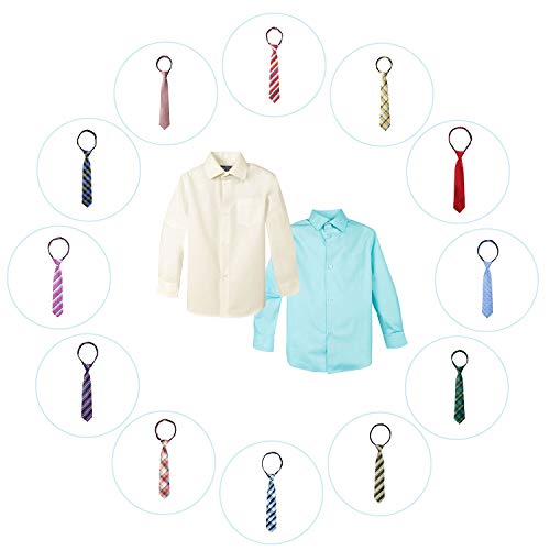Spring Notion Big Boys' Customizable Cotton Blend Dress Shirt And Tie Set 12 #TOP1