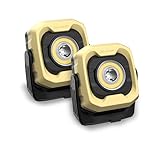 HOTLIGH Magnetic Work Light, 1200LM Magnetic Light with IPX4 Waterproof, 4000mAh Battery Led Work Light, Camping Light for Car Repair, Camping, Emergency (2 Pack)