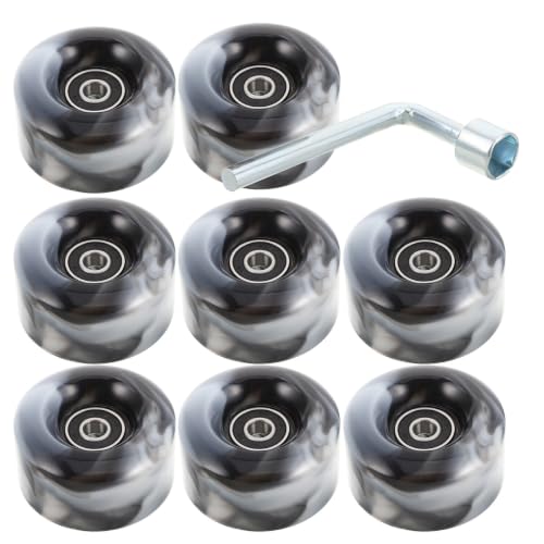8pcs Replacement Wheel Set for Quad Skates PU Double Row Roller Wheels