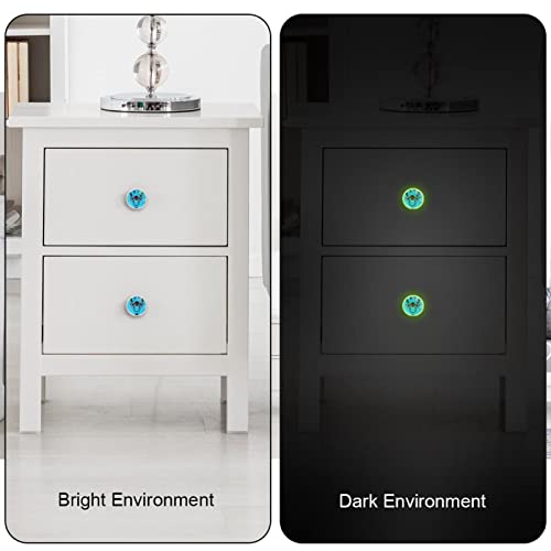 Xianghefu 4 Pcs Fluorescent Kitchen Cabinet Knobs,Giraffe With Glasses Portrait Luminous Handle Illuminated Crystal Glass #TOP2