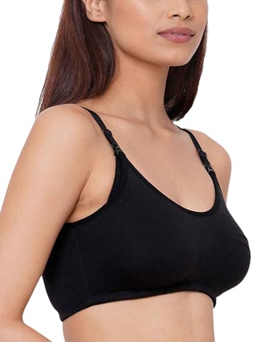 Image of Inner Sense Organic Cotton Bamboo Nursing Bra for Women I Non Padded Feeding Bra with Keyhole Back Design and Wire Free I Maternity Innerwear with Full Coverage