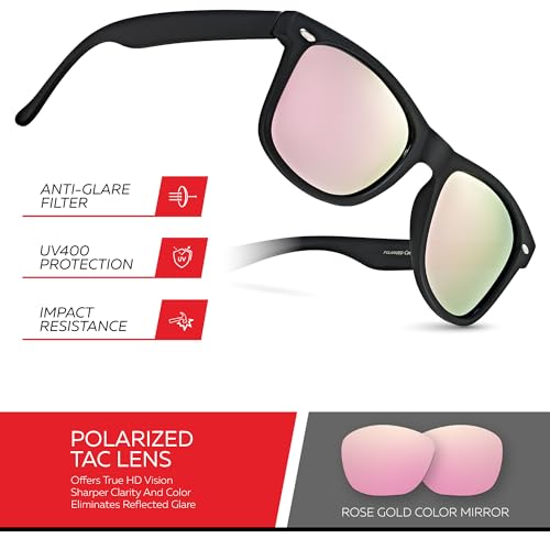 Image of Retro Rewind Polarized Sunglasses for Women Men - UV400 Classic Square Vintage Shades Trendy Unisex Sun Glasses