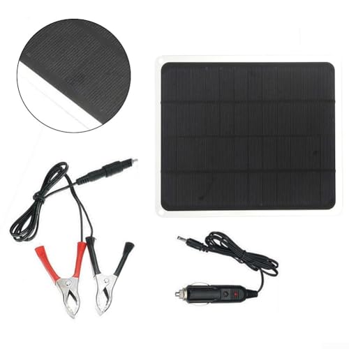 Startbuymore Monocrystalline Solar Charger 6W Panel, 12V Rechargeable Battery, For Outdoor Work, Travel, Or Camping Training Vehicles,Waterproof, For PET And Monocrystalline Silicon