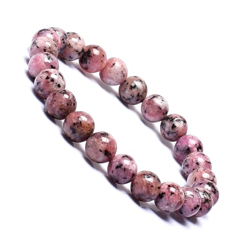Image of Rahadonite Crystal Healing Bracelet with Natural Beads for Energy, Positivity & Protection - Divine Stone Stretchable Elastic Crystal Healing Bracelet with Natural Beads for Energy, Positivity & Protection for Gifting - For Men and Women