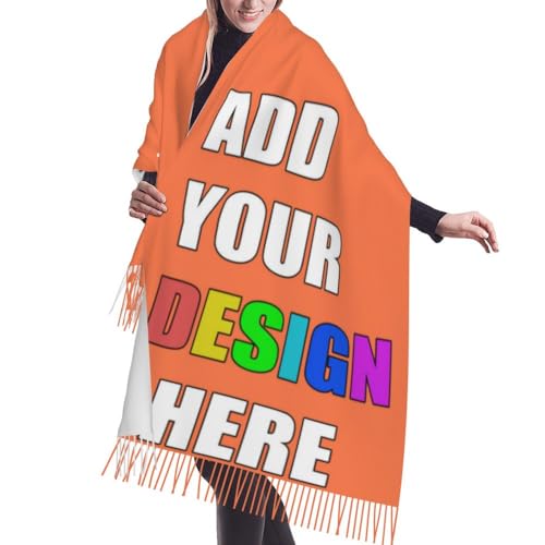 Personalized Women's Scarf Cashmere Shawl Custom Scarfs Design Your Own Photo Logo Name