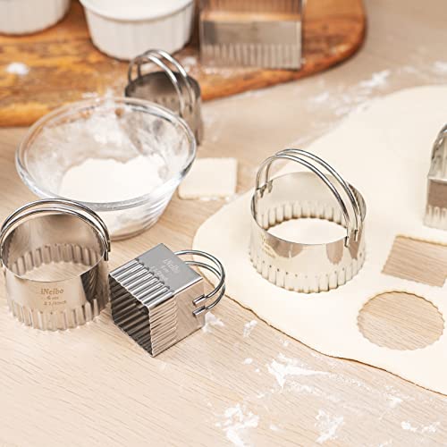 Ineibo Cookie Cutter Set, Square Cookie Cutters With Scalloped Edges, Cookies Cutter With Handle, Professional Pastry Dough Baking Cutter, Shapes Pastry Cutter #TOP3