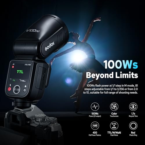 Godox V100 O V100-O Flash for Olympus, 2.4G 100W TTL