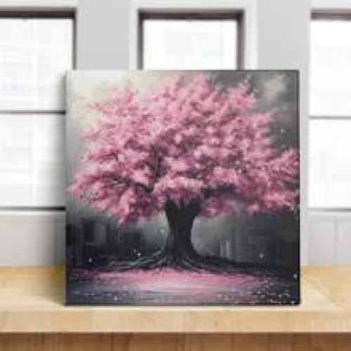 Impression sur toile arbre de vie rose décoration murale moderne cadre - 2