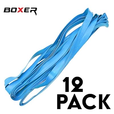 BoxerTool Pro Movers Band 12-Pack 36 Blue Extra Large Rubber Bands for Moving Blankets and Furniture, Trash Cans, Variety of Sizes From 30in, 36in & 42in