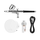 mini compresor portatil para aerografo Salida barométrica ajustable de 0-25 PSI, presión barométrica de salida diferente adecuada para diferentes ocasiones de aplicación.