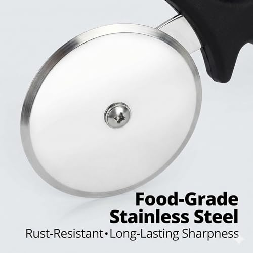 Image of Royal Stainless Steel Large Pizza Cutter | Premium Pizza Cutter - Ideal for Cutting Pizza /Sandwich /Breads /Burger /Paratha | Rotating Slicer