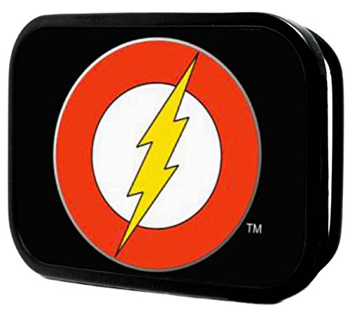 Belt Buckle Flash Logo Black Rectangle 3.5 Inches by 2.5 Inches
