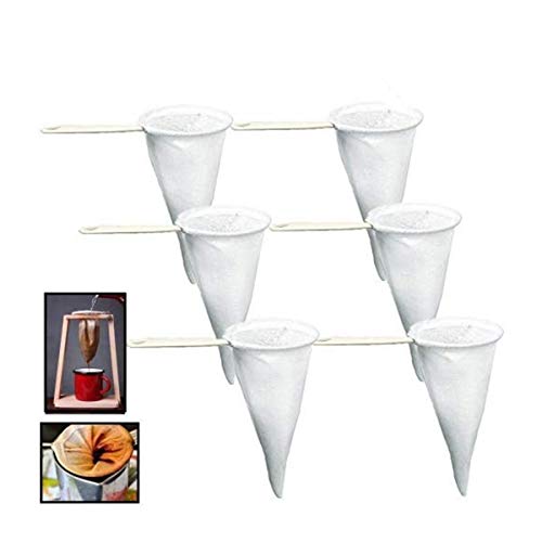 Pack of 6 Reusable Colador Cafe Cloth Coffee Tea Strainer, Lot of Strainers in Bulk, Strainer Filter...