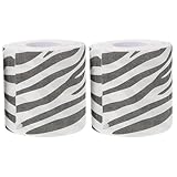 PAMINGONO 2 Stück Weiches Reißfestes Toilettenpapier mit Modernem Zebra motiv Bedruckte Wc Komfortabel und Strapazierfähig Praktisches Format für Zuhause und Badezimmergebrauch