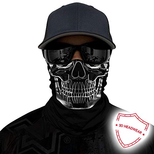 Image of Obacle Skull Face Mask Half for Dust Wind UV Sun Protection Seamless 3D Tube Mask Bandana for Men Women Durable Thin Breathable Skeleton Mask Motorcycle Riding Biker Fishing Cycling Sports Festival