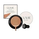 026 Luvie Glow Foundation Cushion, Mushroom Head Air Cushion CC Cream, Moisturizing Concealer BB Cream Face Makeup Foundation Brighten Long-Lasting, Waterproof, Even Skin Tone(Dark Brown)