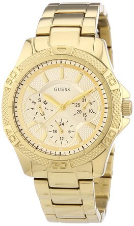 �Q�X GUESS W0235L5 Dynamic Women's Mid-Size Multi Function Gold-Tone Sport Watch ���� ���f�B�[�X �r���v �y���s�A���i�z