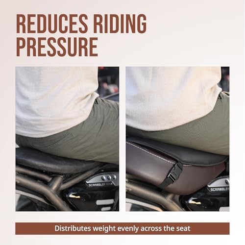 Image of Gel Motorcycle Seat Cushion - Supports Sit Bones, Tailbone, and Buttock Muscles - Absorbs Micro-Shocks and Road Jerks, Suitable for All Motorbikes, Waterproof (Black)