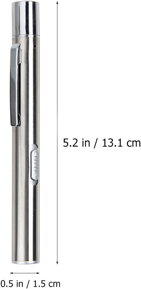 2pcs USB Rechargeable LED Pen Flashlights with White and Yellow Light, Metal Penlights for Nurses and Doctors, Portable Diagnostic Torch for Ear Nose Throat Exams