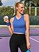 ATTRACO Tank Top with Built in Bra for Women Sleeveless Workout Tops High Neck Running Tops Blue X-Large
