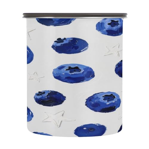 Blueberry Star Boîtes de rangement pour café en acier inoxydable avec bouton poussoir