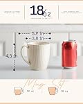 getstar Large Coffee Mugs 18 OZ Set of 4 with Big Handles, Father Day Gifts Ceramic Coffee Mug Microwave and Dishwasher Safe, Coffee Cups Ceramic