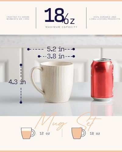 getstar Large Coffee Mugs 18 OZ Set...