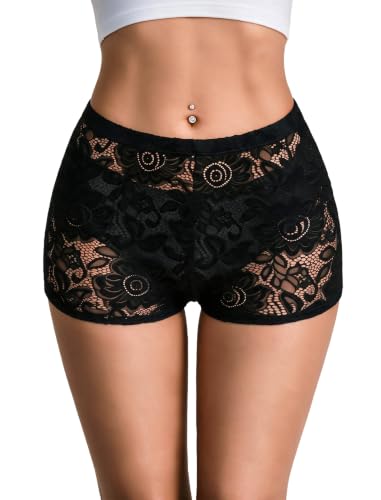 Avidlove Lace Shorts Women's Sheer Low Rise Stretchy Going Out Micro Shorts - image 1