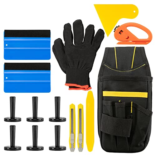 Standard Professional Tools Kit Car Vinyl Wrap Window Tint Film Application Blue Squeegee With Felt Tool Bag Razor Wrapping Gloves 6 Magnets Pouch Combo Set Tk10 #TOP7