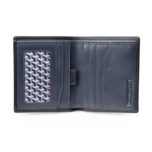 Downholme Men's Bifold Slim Silhouette Leather Wallet (Black)2