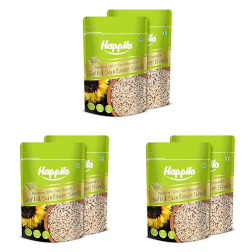 Image of Happilo Premium Roasted & Salted Sunflower seeds (No shells) 250g (Pack of 6), (8906081123466 Grocery)
