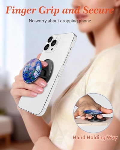 Image of Magnetic Phone Grip, Cute Finger Grip Phone Stand, Water Lily