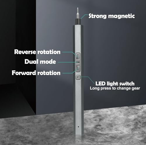 DTD 30-in-1 mini draadloze elektrische schroevendraaier precisieschroevendraaier met led 3 snelheden koppelinstelling 64-bits schroevendraaier voor telefoon, horloge, camera, pc, elektronica - Afbeelding 5