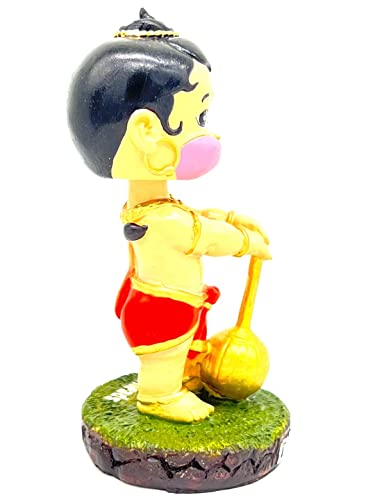 Image of Awestuffs Polyresin, Indian Superstars Car Decoration Bobblehead Action Figure (Little Hanuman, Multicolor, Medium)
