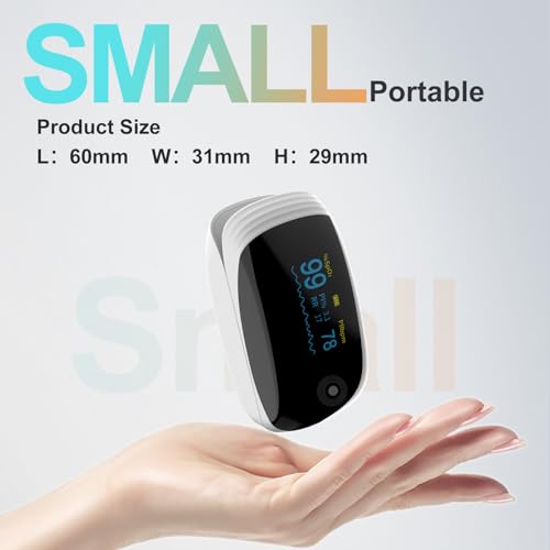 Image of Fingertip Pulse Oximeter with Respiration, OLED Display Rechargeable Oxygen Monitor, Track SpO2 Pulse Rate PI and RR, Fast Accurate Reading Lanyard Included for Home and Outdoor Sports