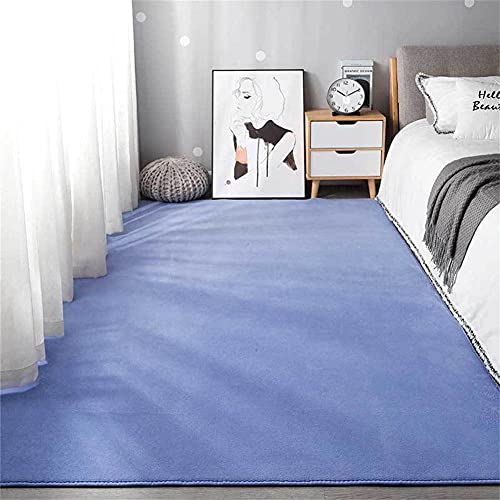 Tapis salon moderne LUNEZY grand format bleu abstrait et durable - 2