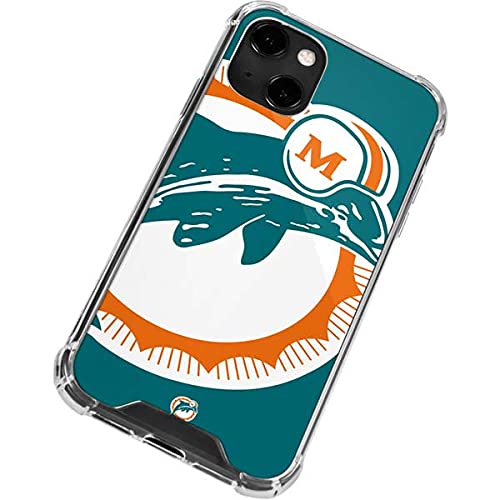 Skinit Clear Phone Case Compatible with iPhone 13 - Officially Licensed NFL Miami Dolphins Retro Logo Design